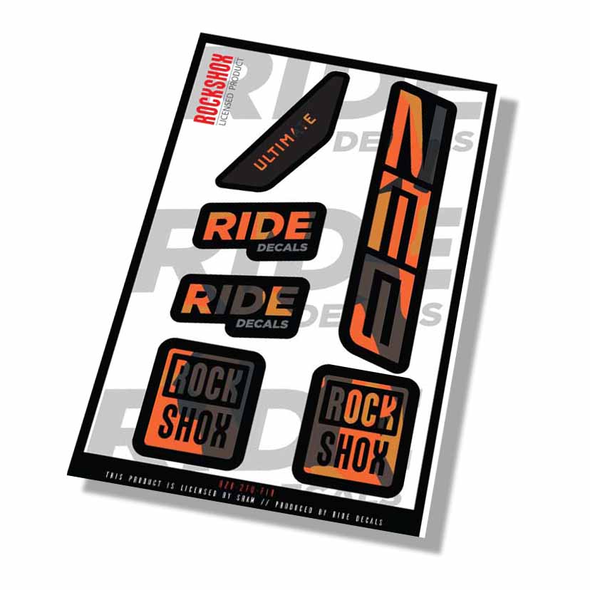 Rockshox Zeb Ultimate Fork Decals- Fire Camo- ride decals