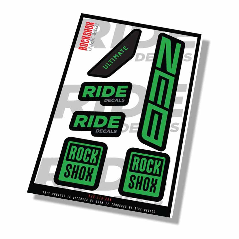 Rockshox Zeb Ultimate Fork Decals- Green- ride decals