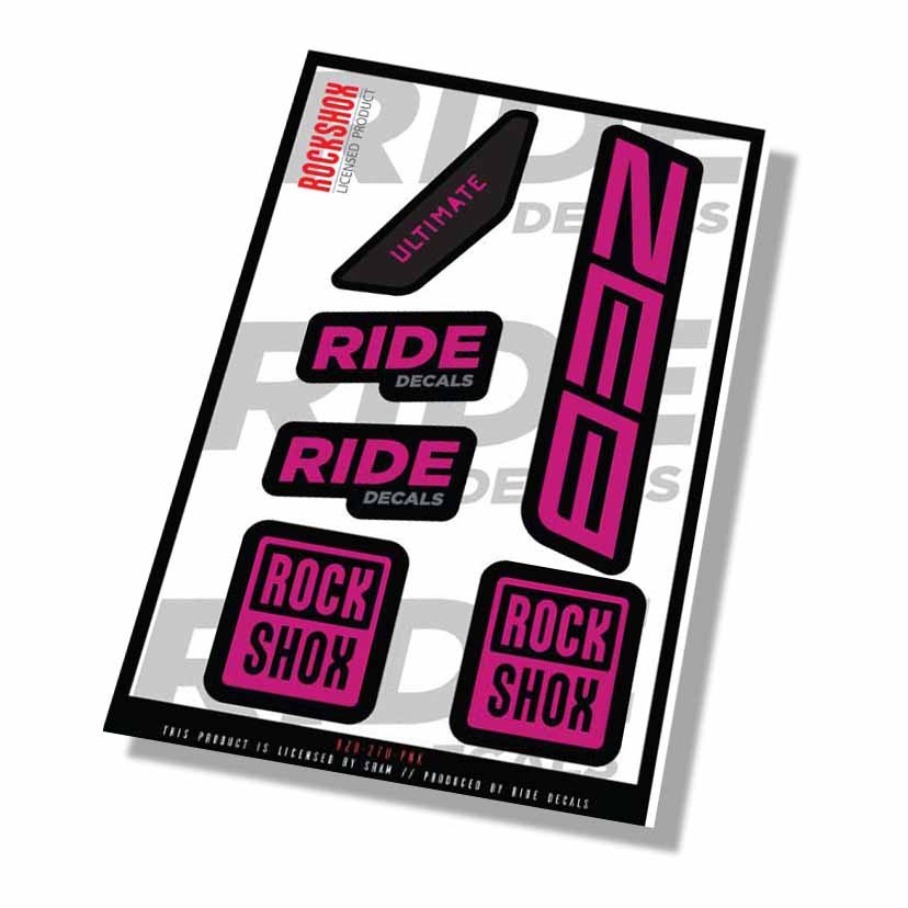 Rockshox Zeb Ultimate Fork Decals- Pink- ride decals