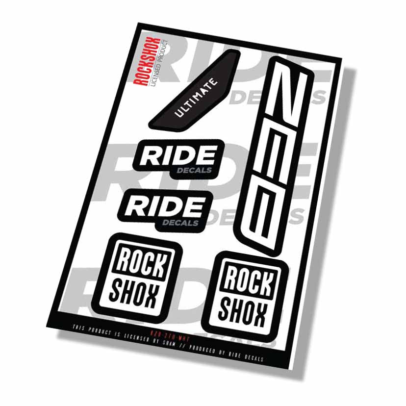 Rockshox Zeb Ultimate Fork Decals- White- ride decals