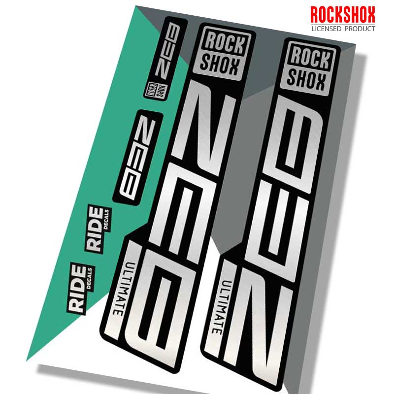 RockShox Zeb Ultimate Decal Kit Metallic Silver 2021 Ride Decals