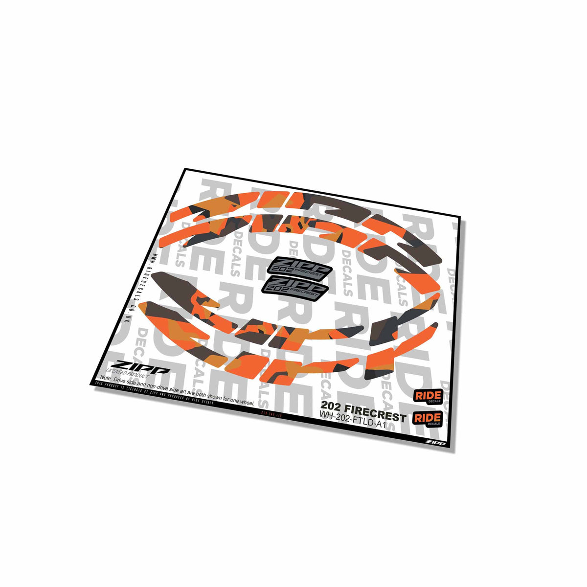 Zipp 202 Firecrest Rim Decals- Fire Camo- ride decals