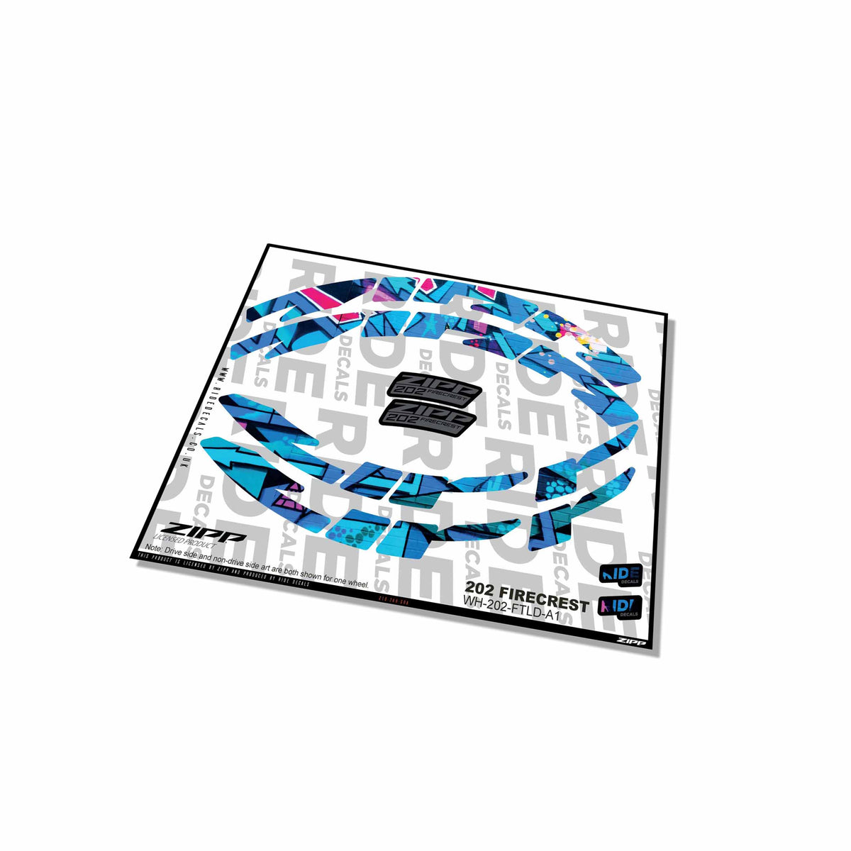 Zipp 202 Firecrest Rim Decals- Graffiti- ride decals