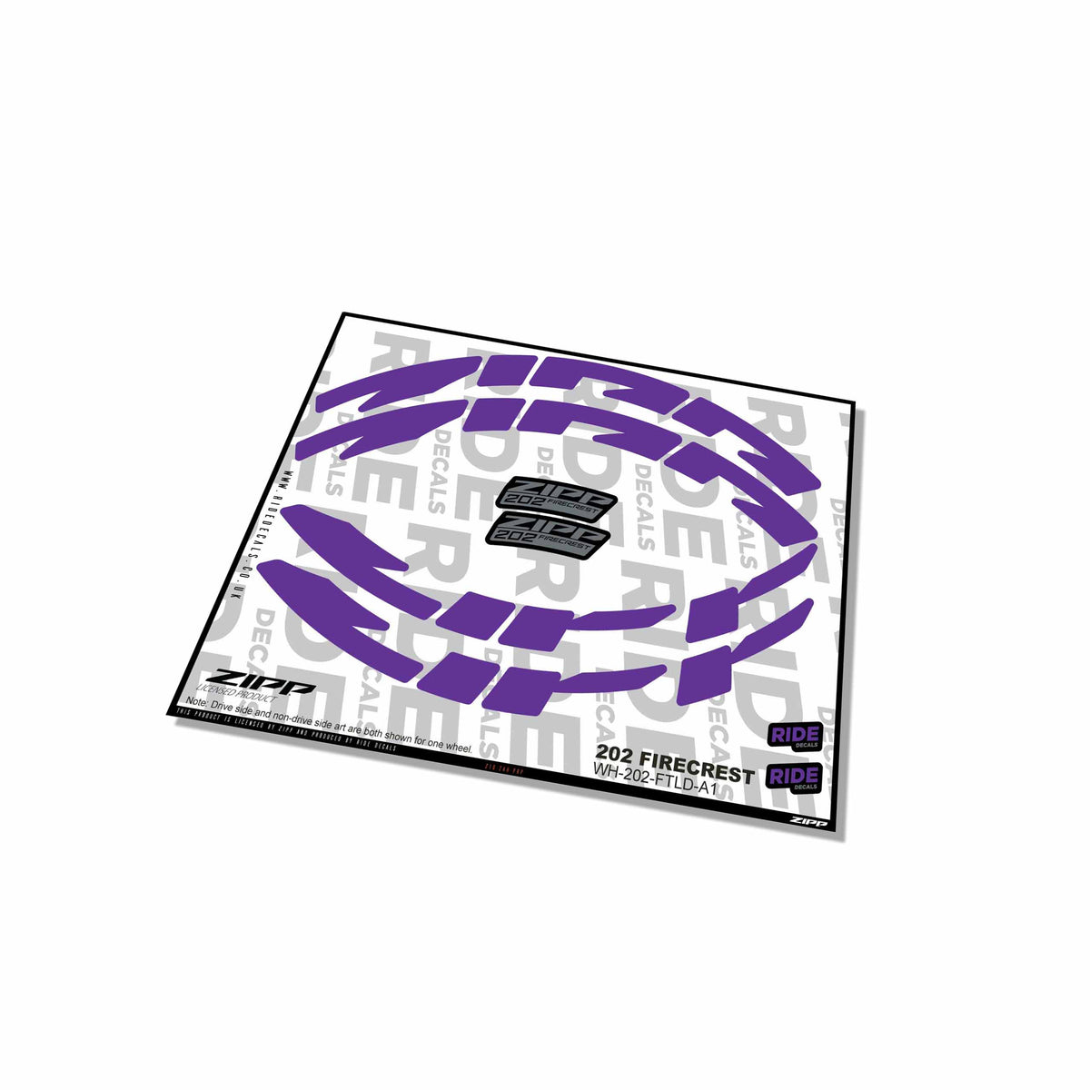 Zipp 202 Firecrest Rim Decals- Purple- ride decals