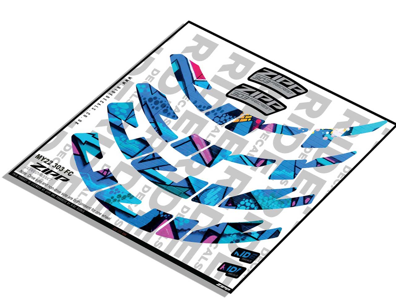 Zipp 303 Firecrest Rim Decals- Graffiti- ride decals