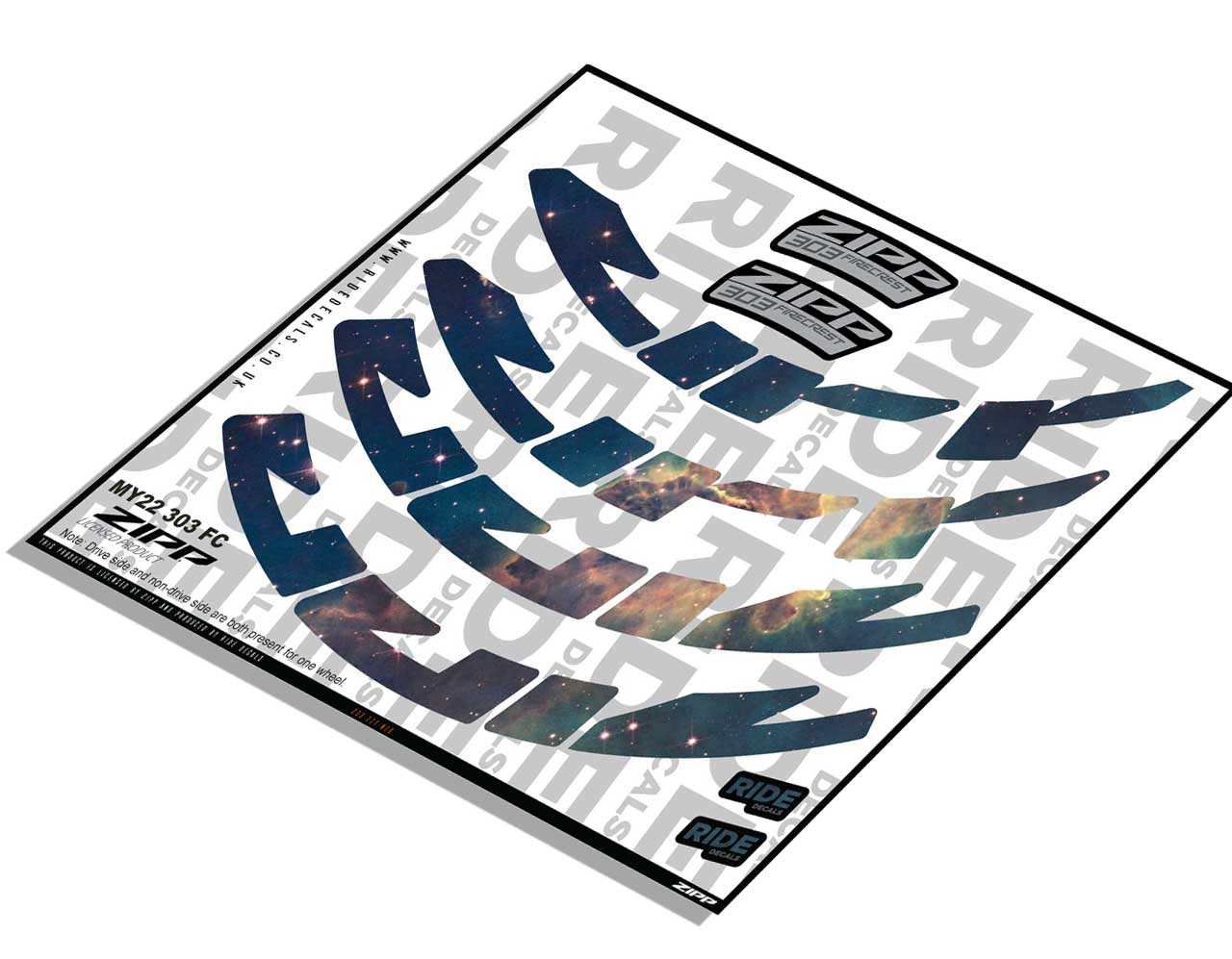 Zipp 303 Firecrest Rim Decals- Nebula- ride decals