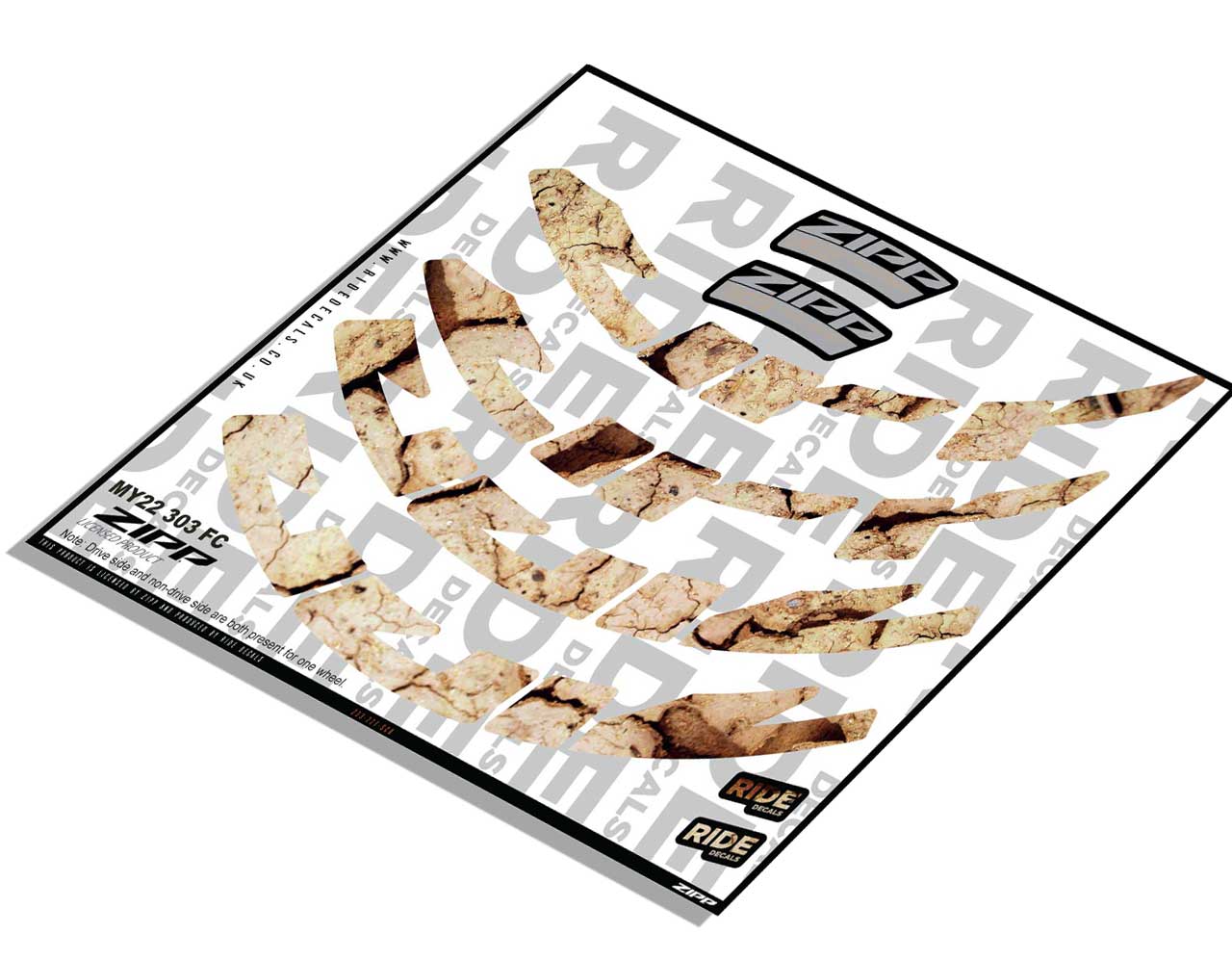 Zipp 303 Firecrest Rim Decals- Scorched Earth- ride decals