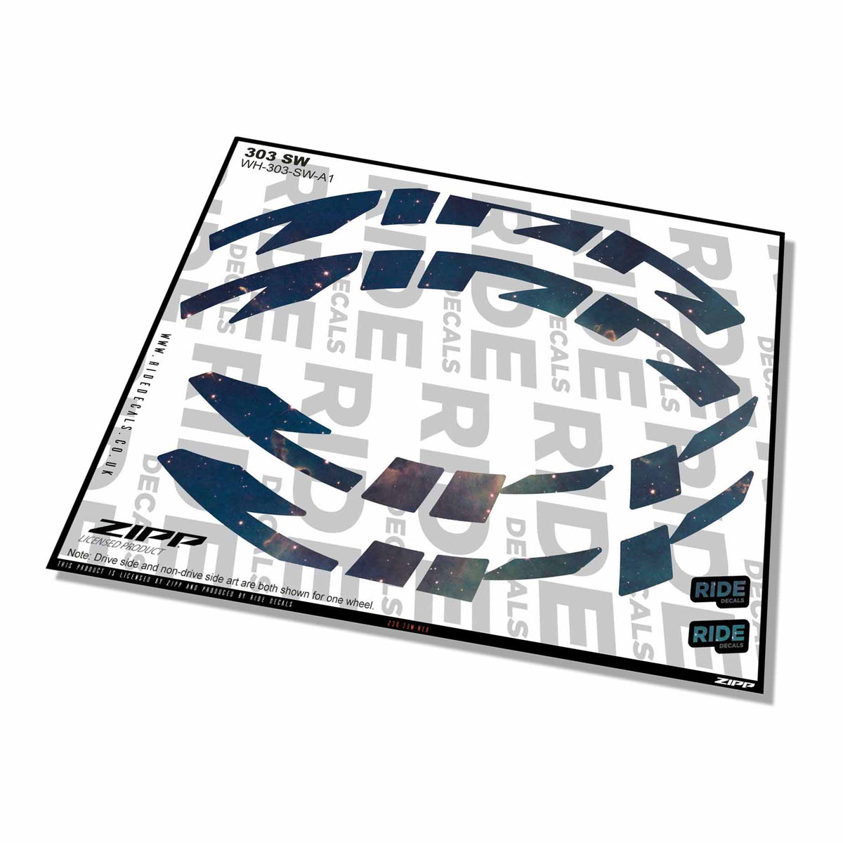 Zipp 303 SW Rim Decals- Nebula- ride decals