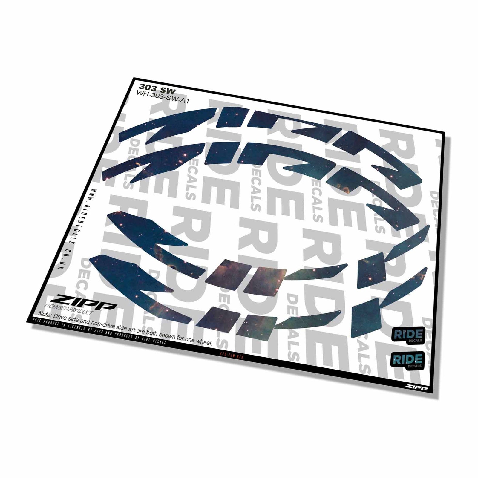 Zipp 303 SW Rim Decals- Nebula- ride decals