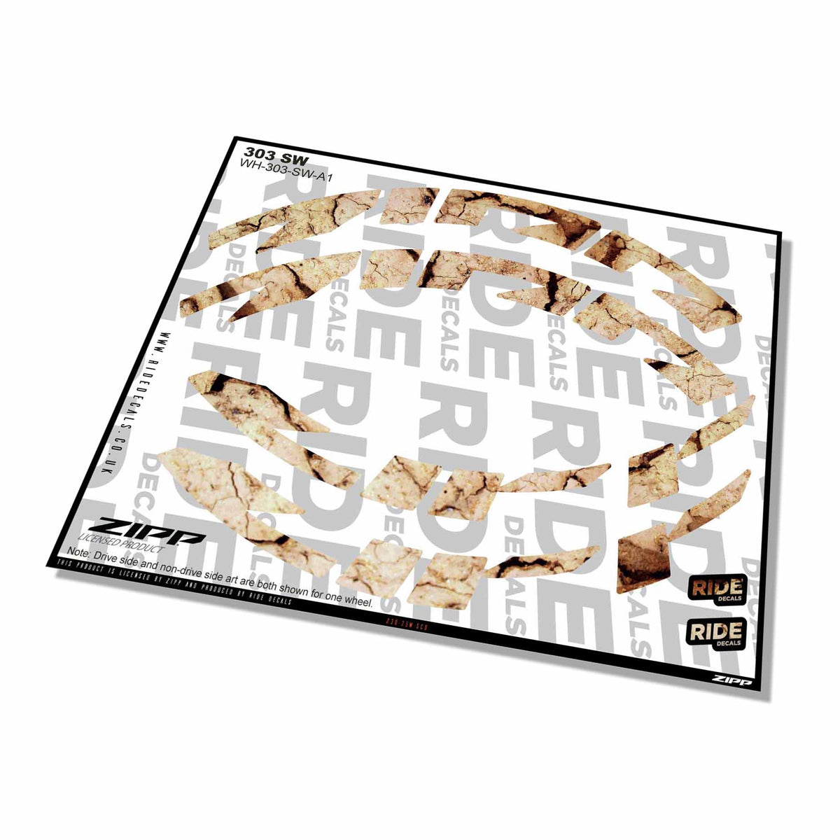 Zipp 303 SW Rim Decals- Scorched Earth- ride decals