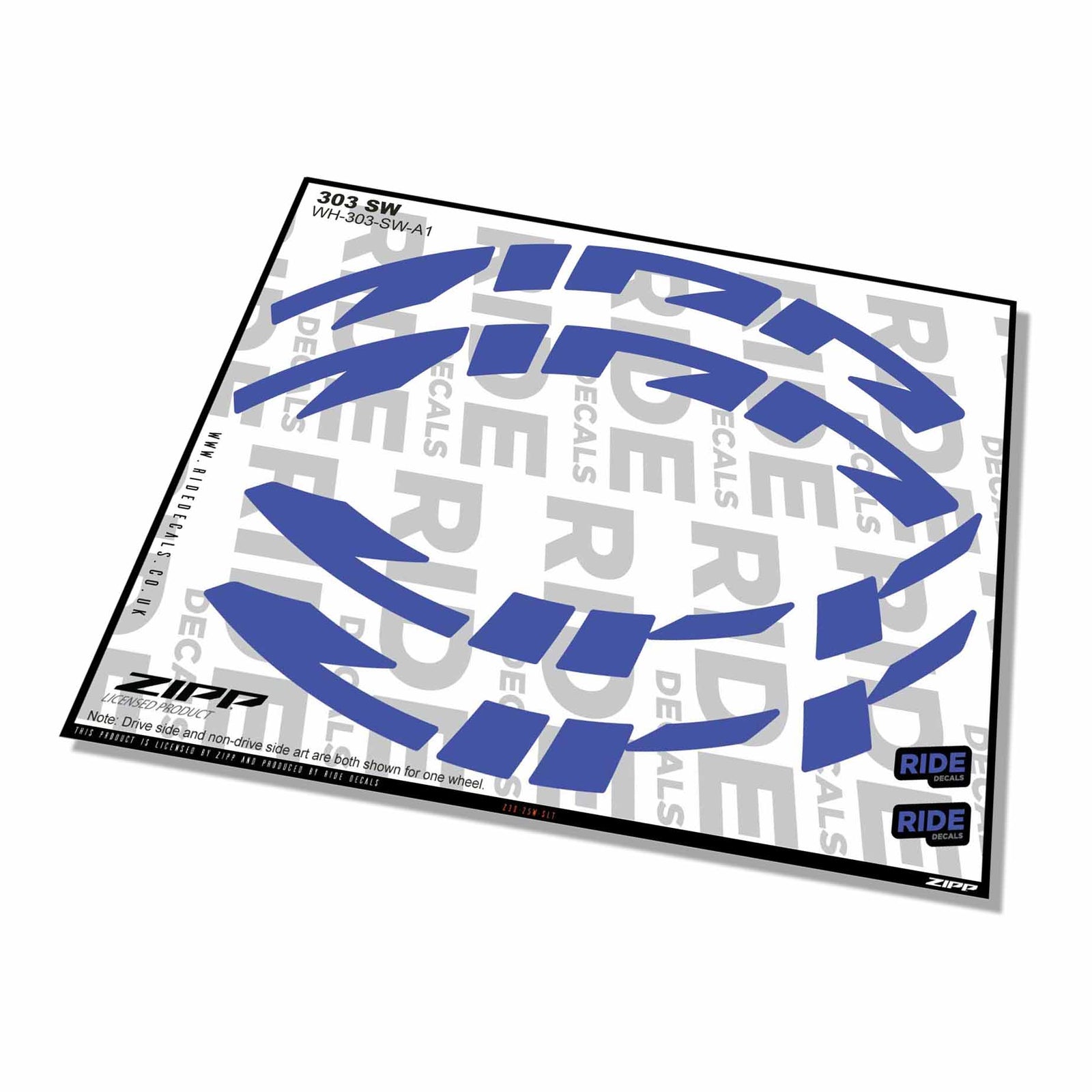 Zipp 303 SW Rim Decals- Slate- ride decals