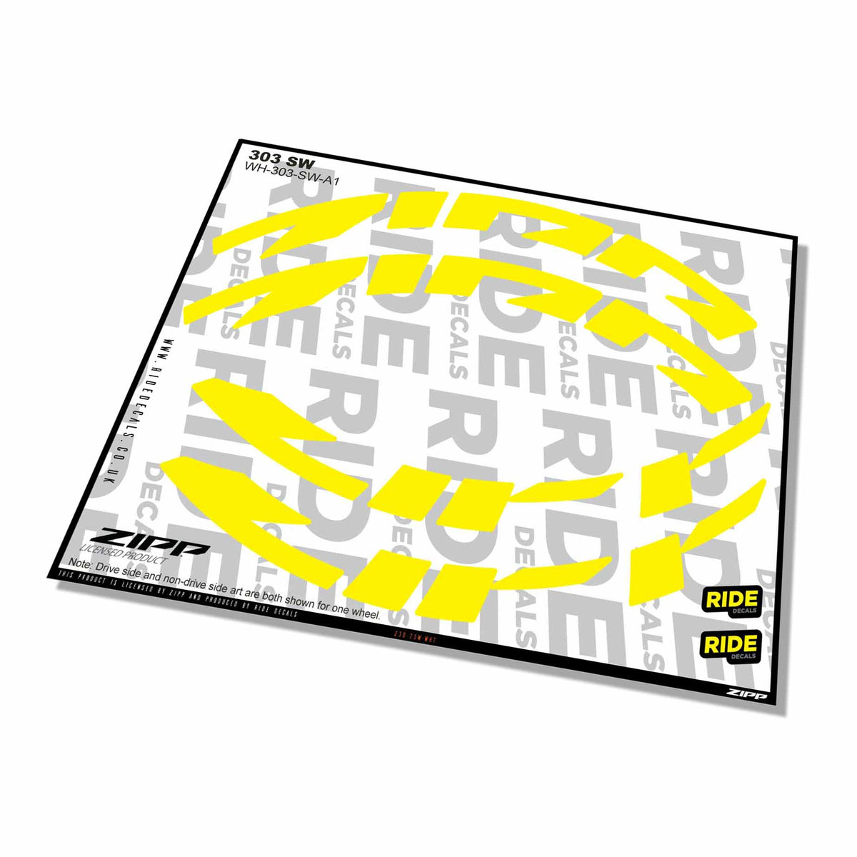 Zipp 303 SW Rim Decals- White- ride decals