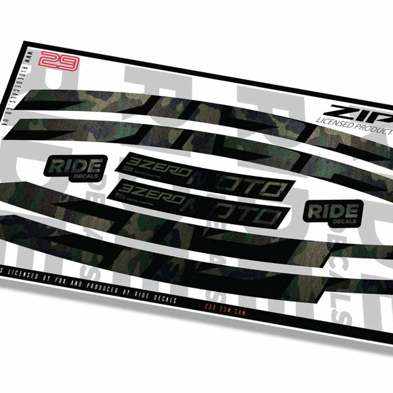 Zipp 3Zero Moto 29 Rim Decals- Camo- ride decals