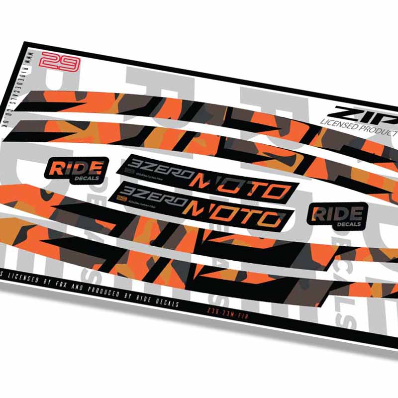 Zipp 3Zero Moto 29 Rim Decals- Fire Camo- ride decals