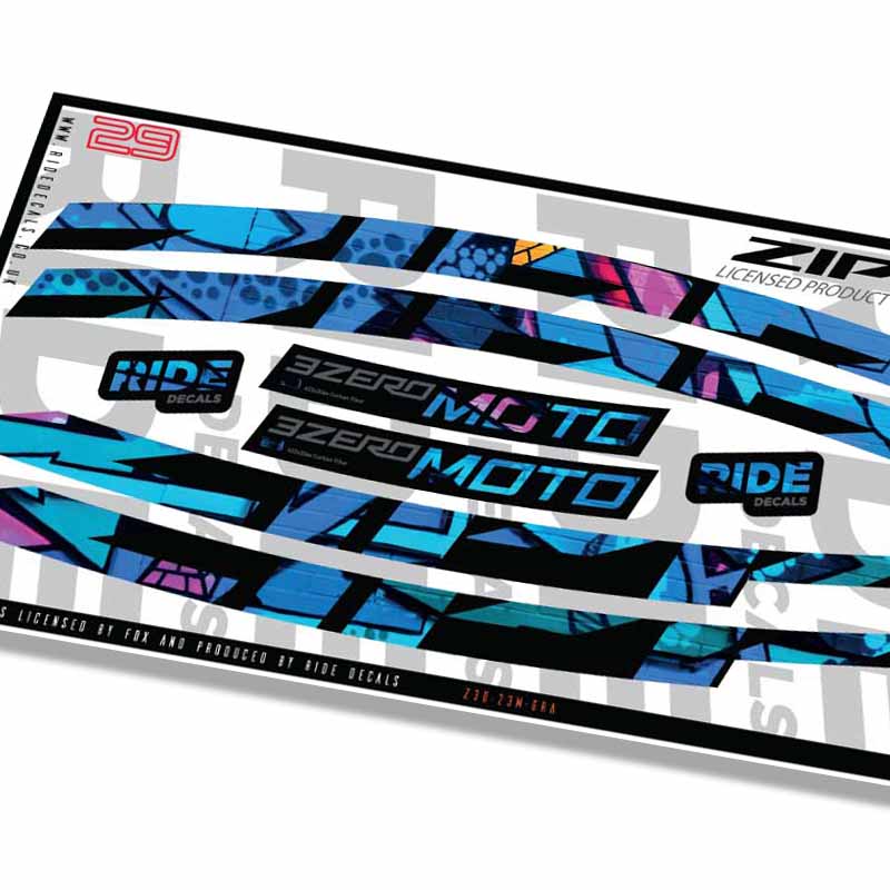 Zipp 3Zero Moto 29 Rim Decals- Graffiti- ride decals