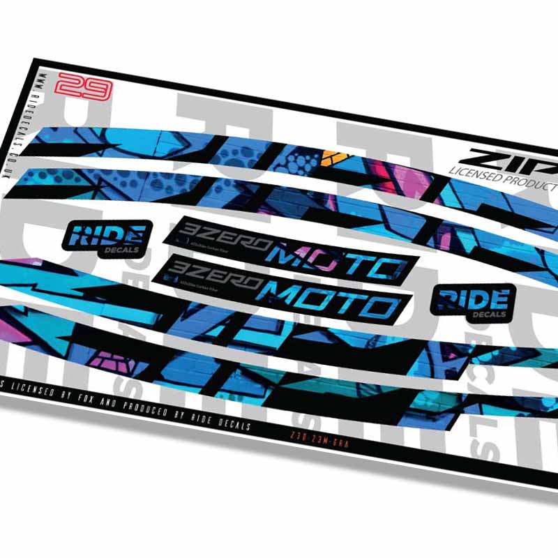 Zipp Sticker Rim Zipp 3Zero Moto 29 Rim Decals Graffiti - Ride Decals /Licensed by Zipp