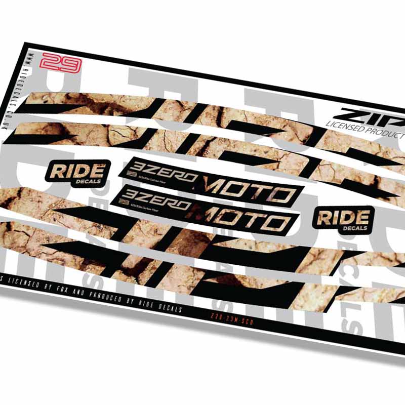 Zipp 3Zero Moto 29 Rim Decals- Scorched Earth- ride decals