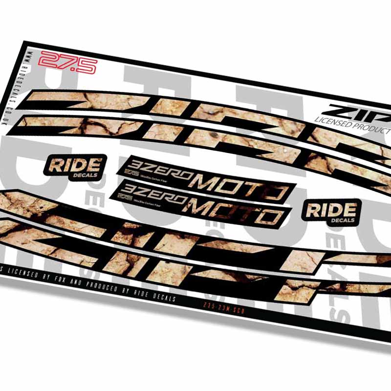 Zipp 3zero Moto 27.5 Rim Decals- Scorched Earth- ride decals