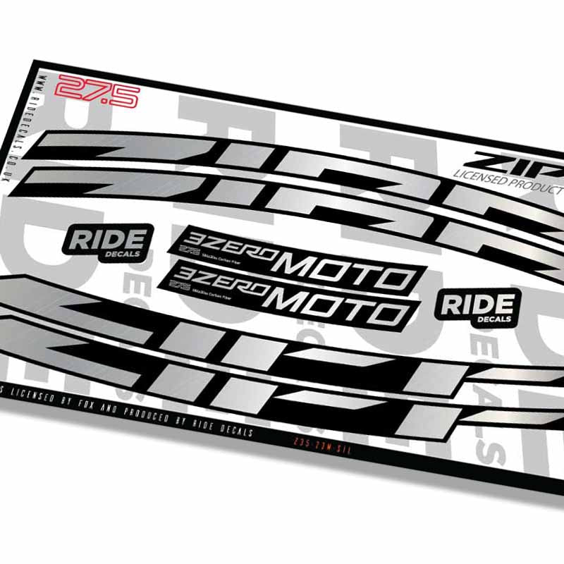 Zipp 3zero Moto 27.5 Rim Decals- Silver- ride decals