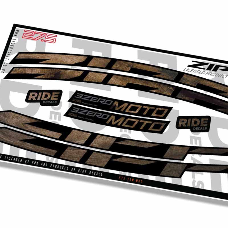 Zipp 3zero Moto 27.5 Rim Decals- Woodgrain- ride decals