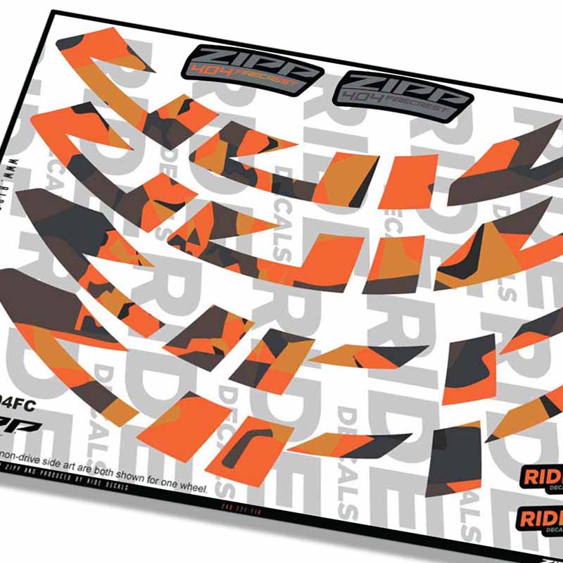 Zipp 404 Firecrest Rim Decals- Fire Camo- ride decals