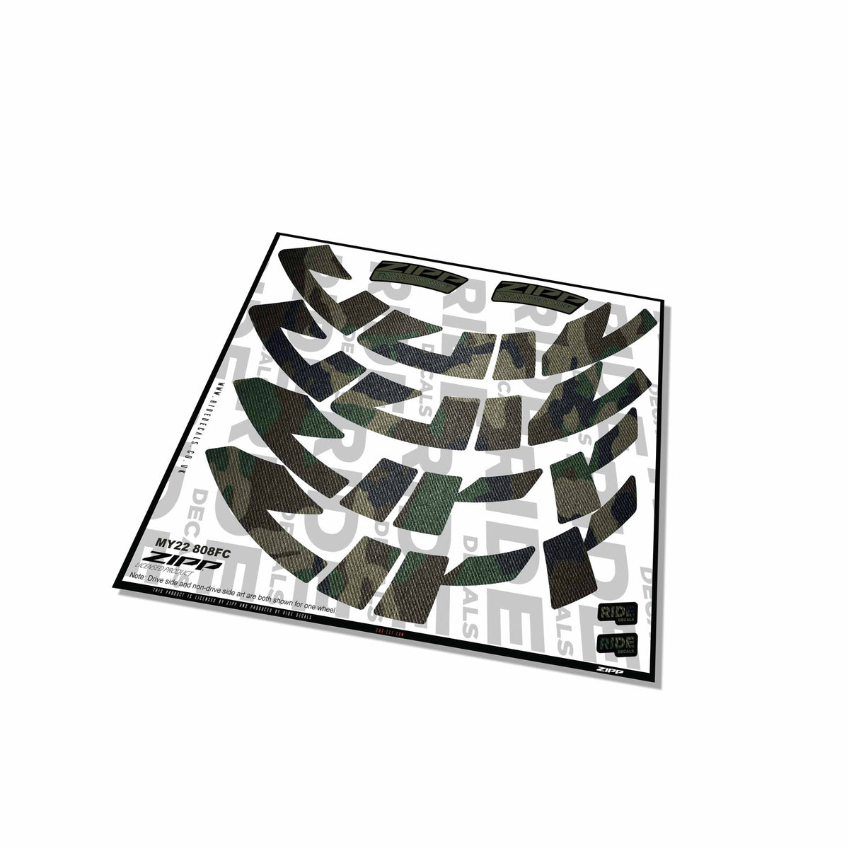 Zipp 808 Firecrest Rim Decals- Camo- ride decals