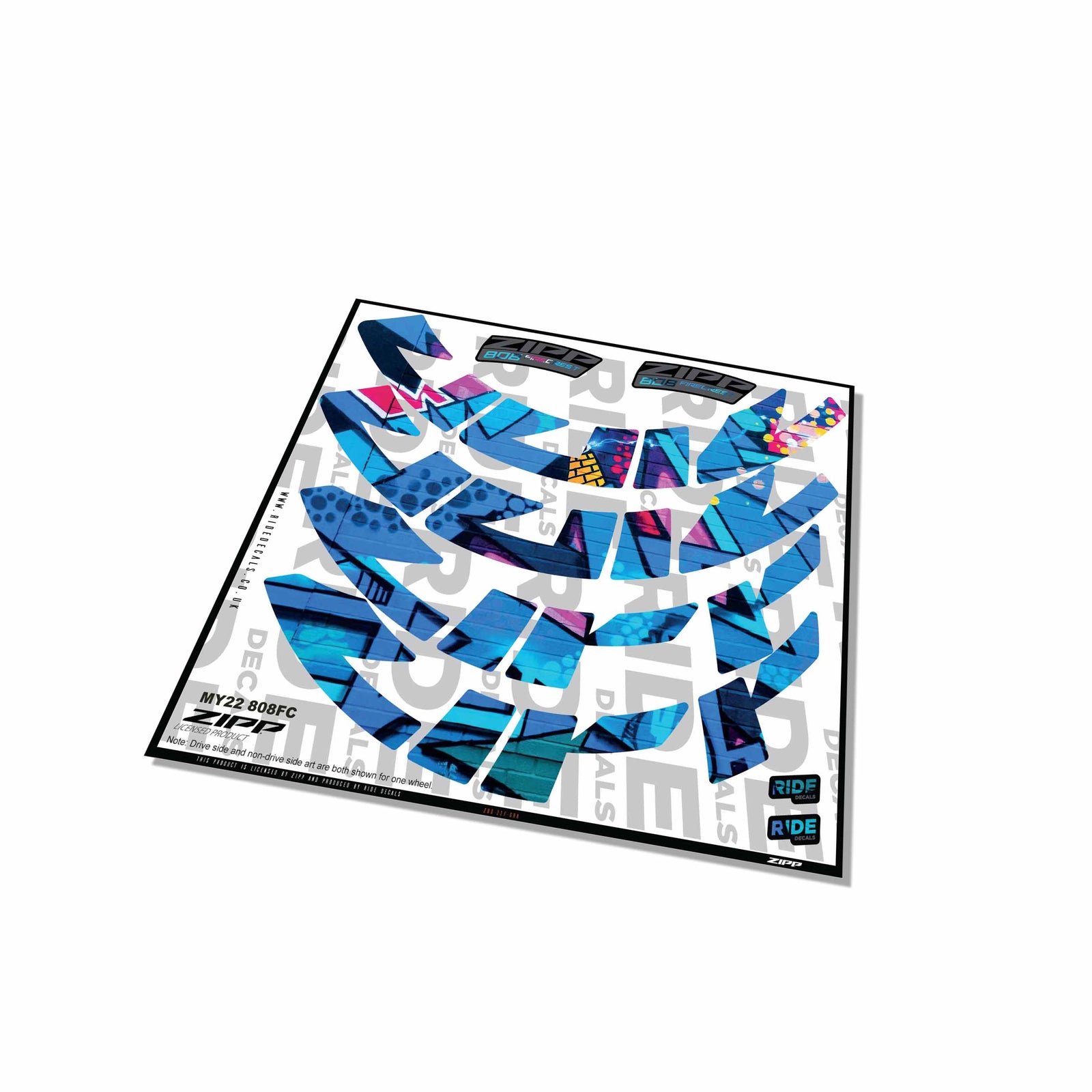 Zipp 808 Firecrest Rim Decals- Graffiti- ride decals