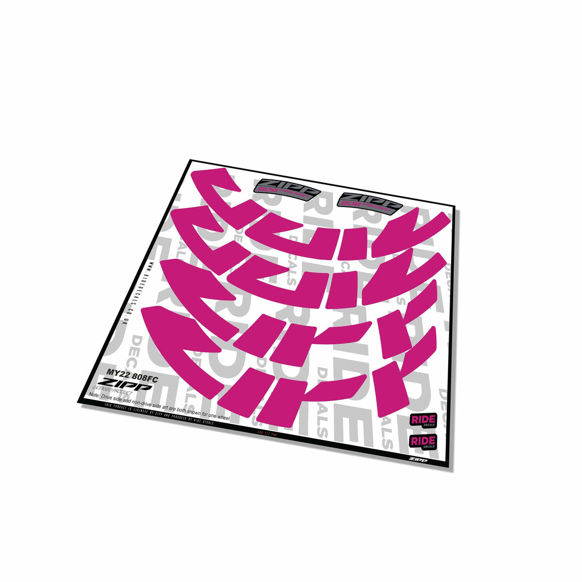 Zipp 808 Firecrest Rim Decals- Pink- ride decals