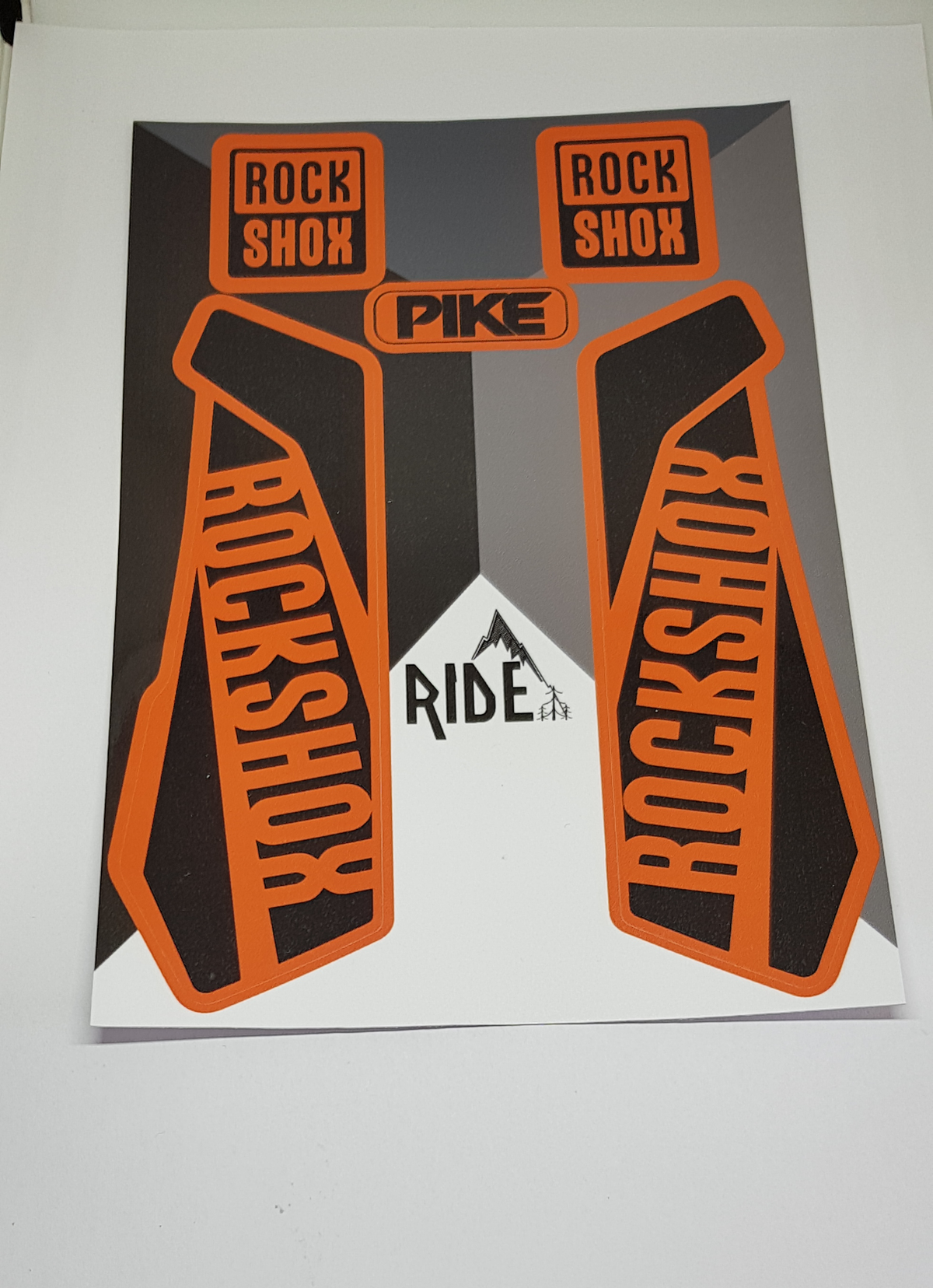 RockShox Pike 2016/2017 Orange Replica Decals.