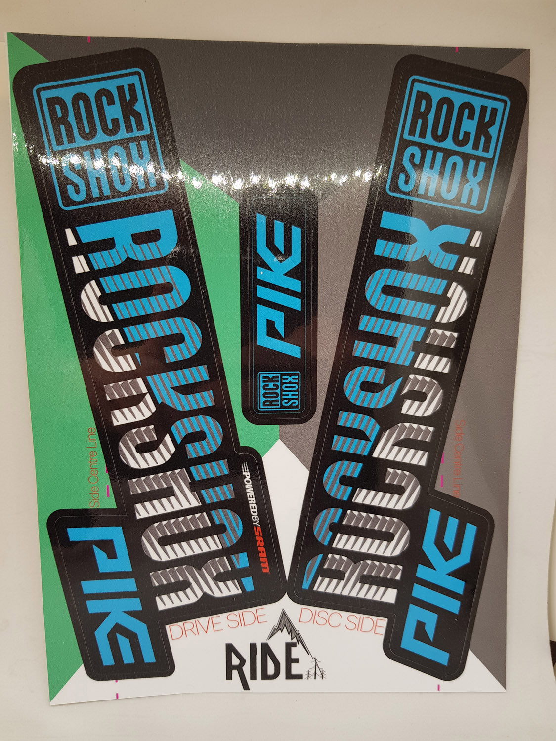 blue rockshox pike stickers