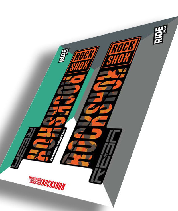 RockShox Reba Decals Fire Camo - Ride Decals 
