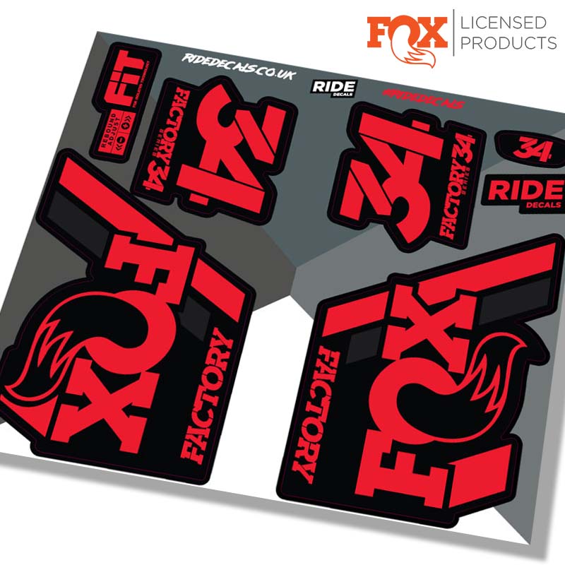 Fox 34 2018 Stickers, Red - Ride Decals