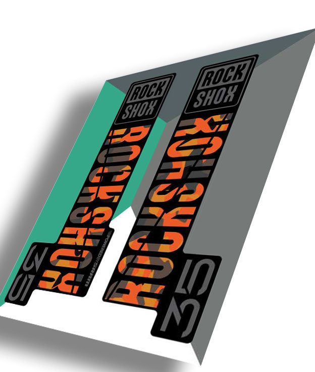 RockShox 35 Gold Decals, Fire Camo, Ride Decals