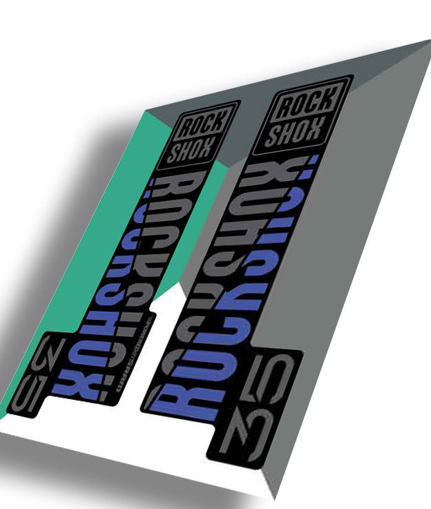 RockShox 35 Gold Decals, Slate Blue, Ride Decals