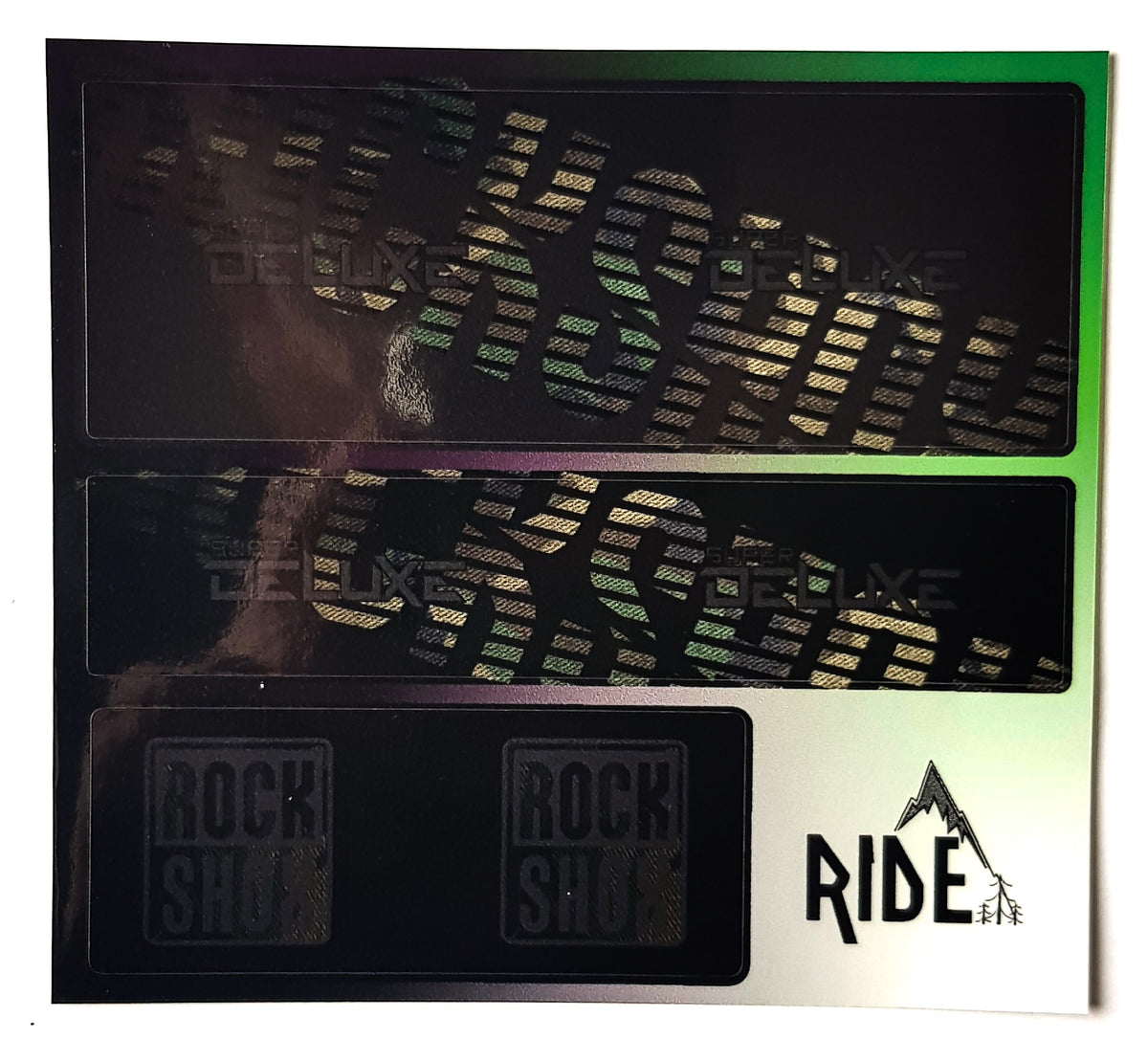 RockShox Super Deluxe Camo Replica Decals.