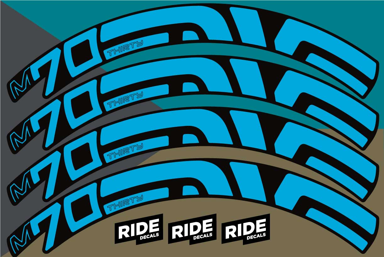 ENVE M70 Thirty Rim Stickers - Bright Blue