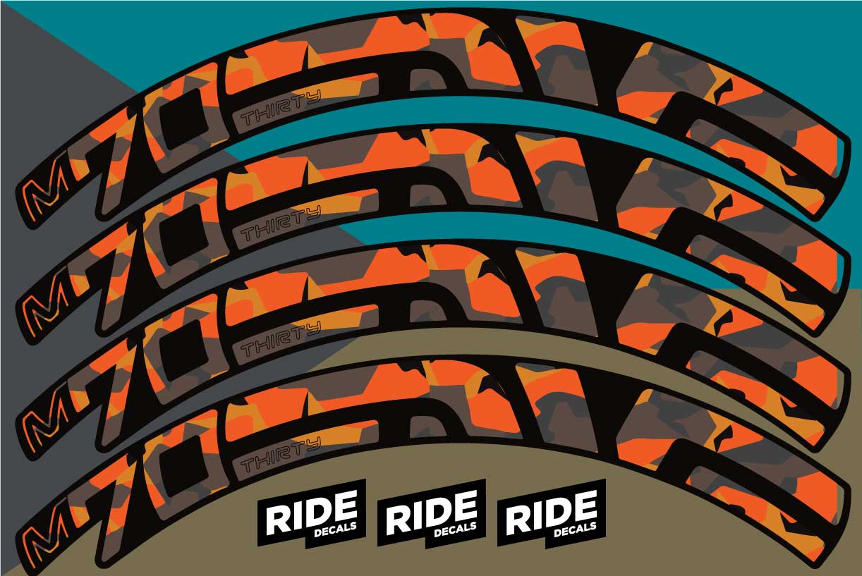 ENVE M70 Thirty Rim Stickers - Fire Camo