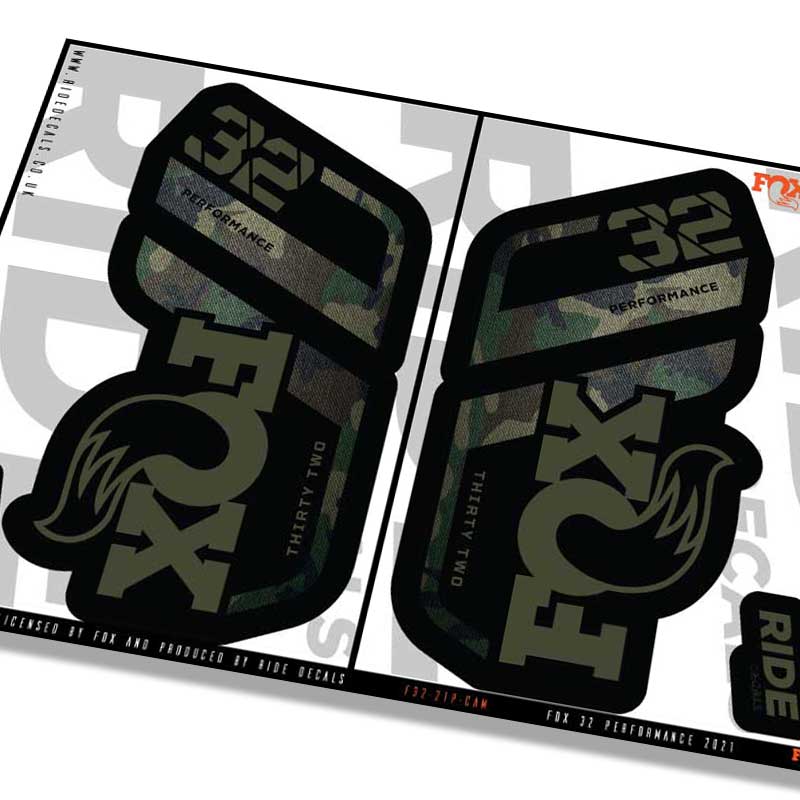 Fox 32 performance fork decals- camo- ride decals