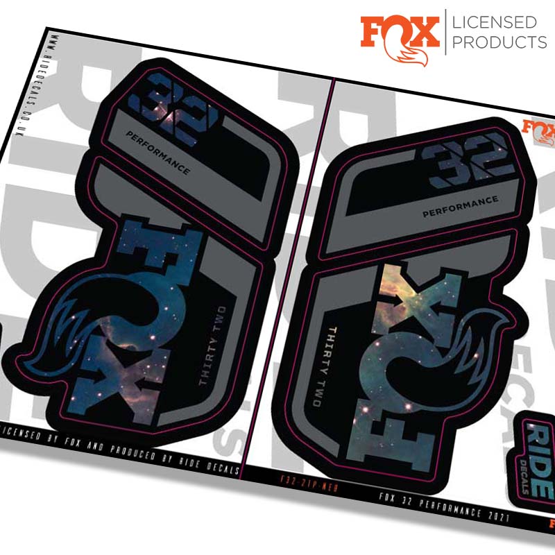 Fox 32 performance fork Stickers- nebula- ride decals