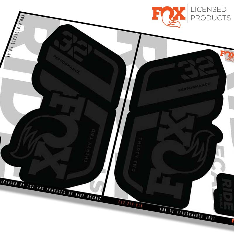 Fox 32 performance fork Stickers- black- ride decals