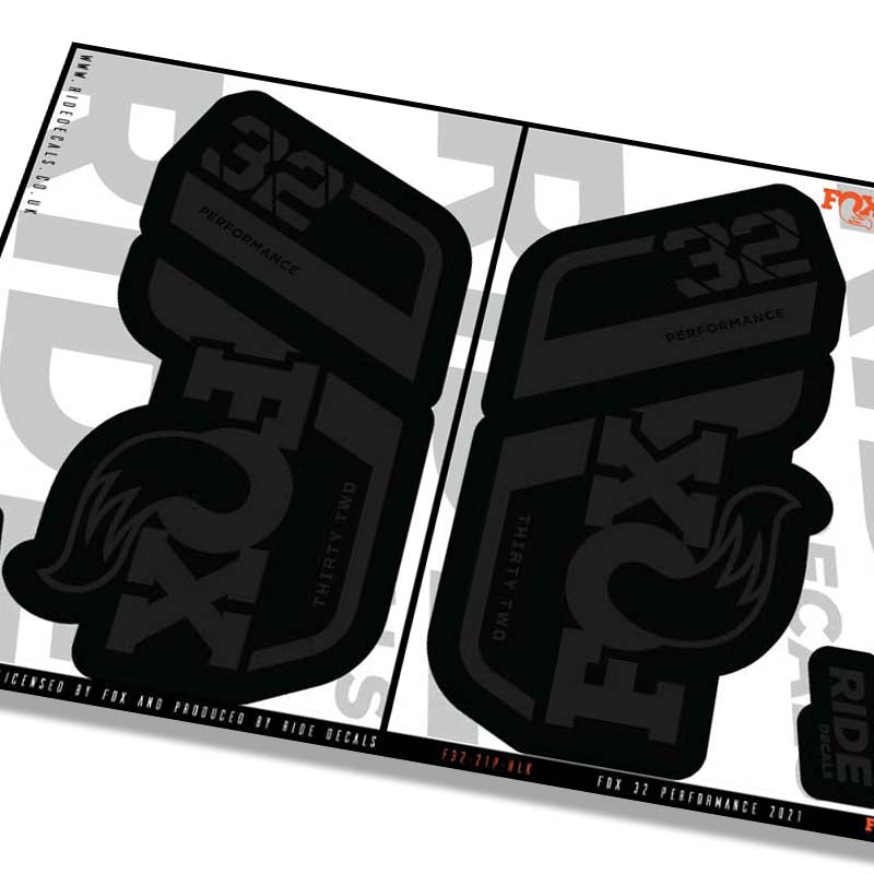 Fox 32 performance fork decals- black- ride decals