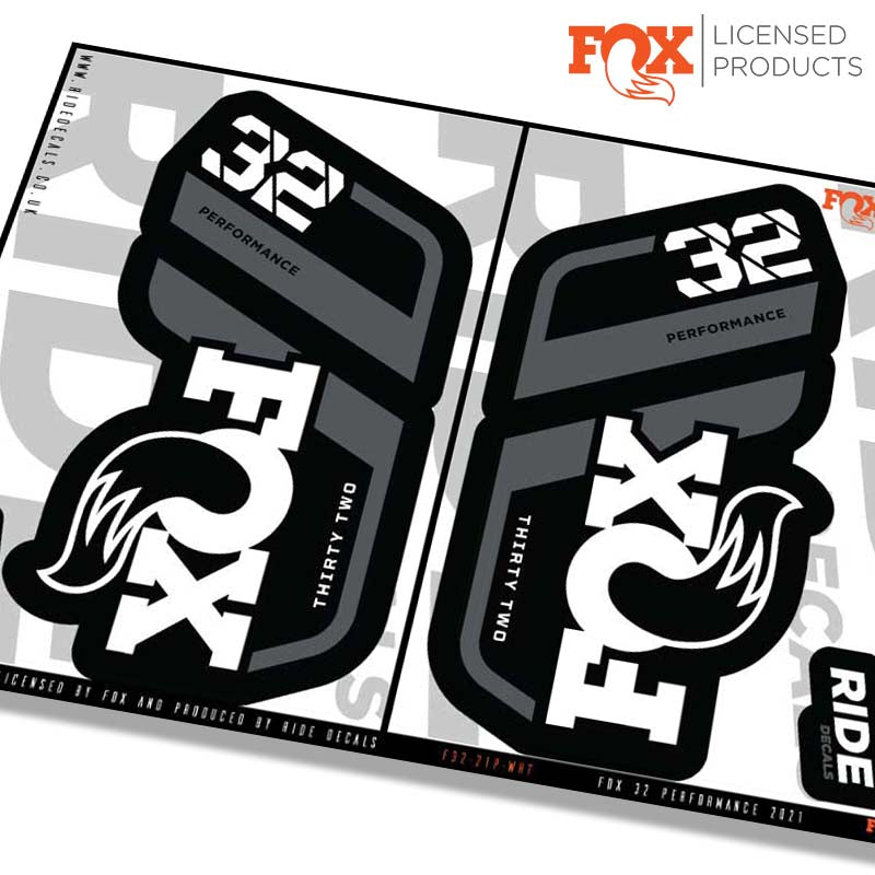 Fox 32 performance fork decals- white- ride decals