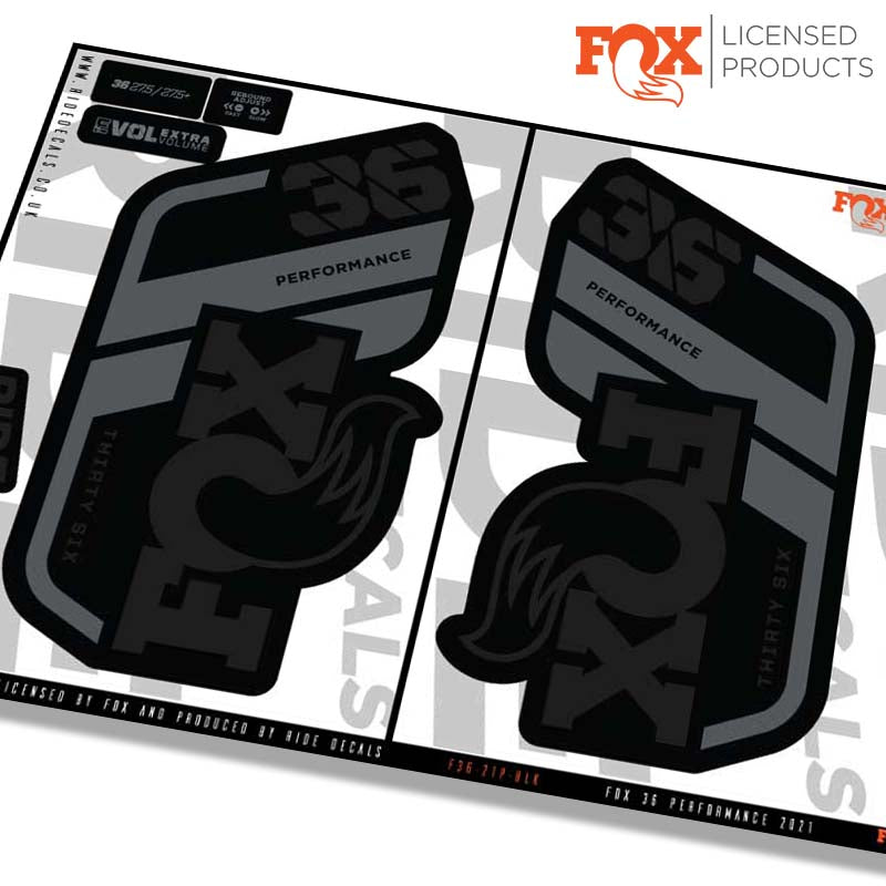 Fox 36 performance fork Stickers- black- ride decals