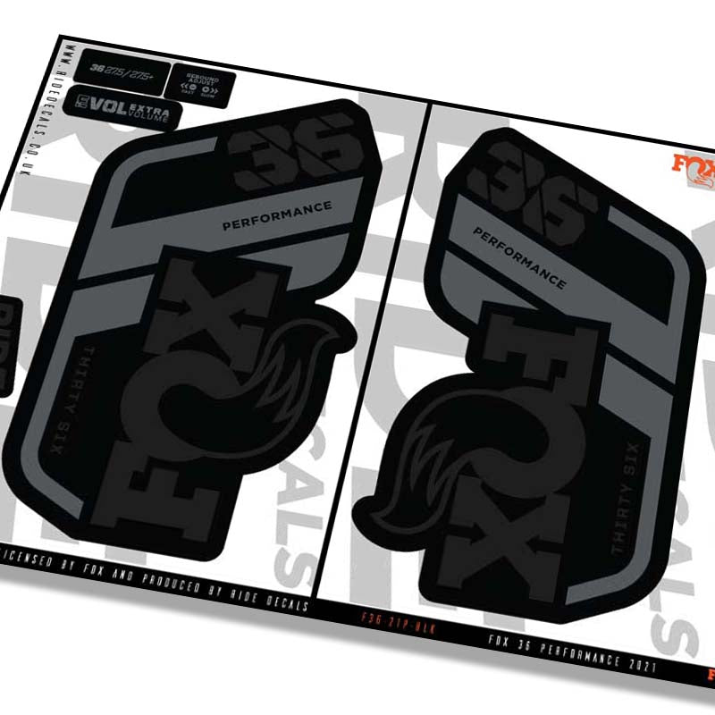 Bushwacker Decal Fox 36 Performance Fork Decals Black - Ride Decals /Licensed by Fox