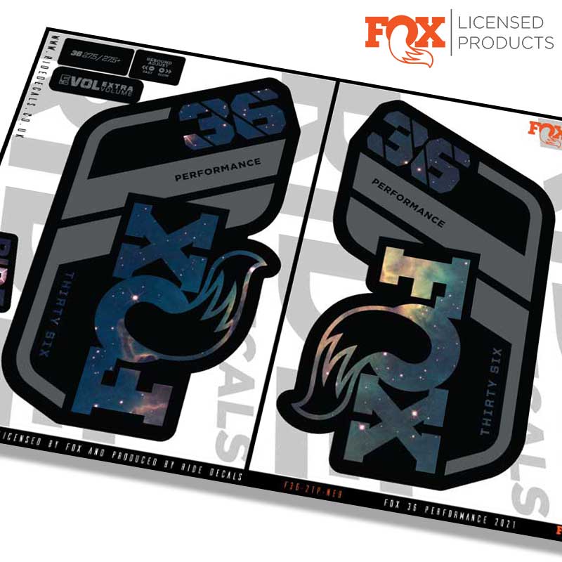 Fox 36 performance fork Stickers- nebula- ride decals