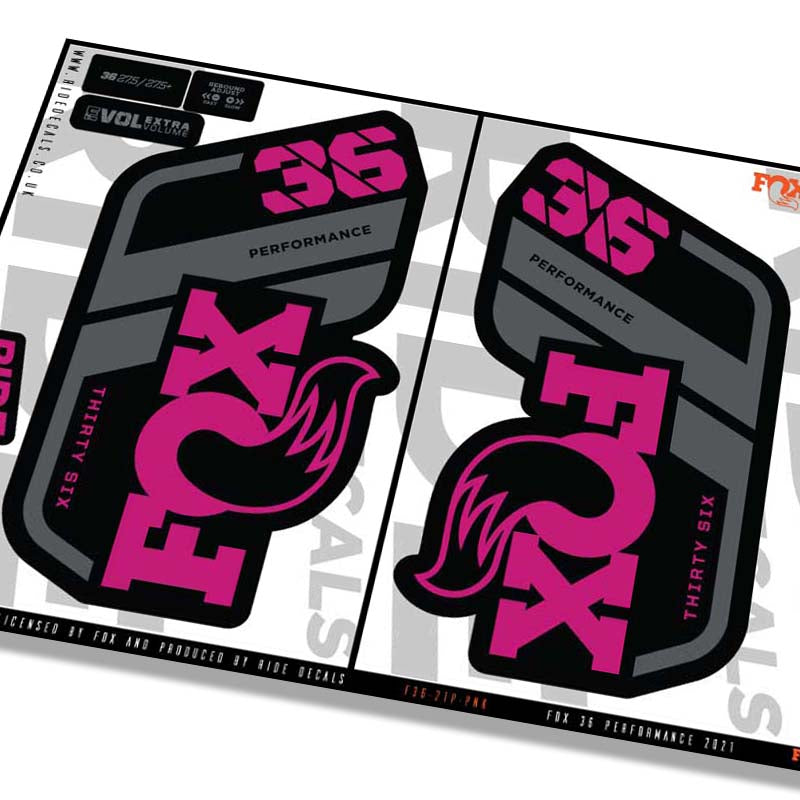Fox 36 performance fork Stickers- pink- ride decals