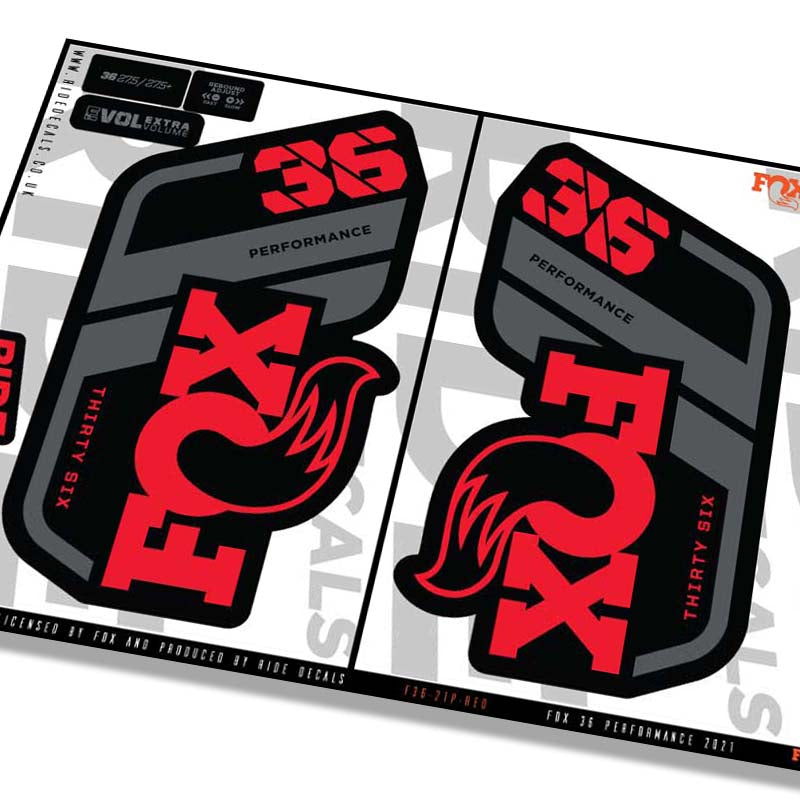 Fox 36 performance fork Stickers- red- ride decals