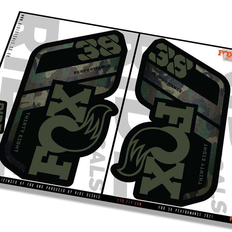 Fox 38 performance fork decals- camo- ride decals