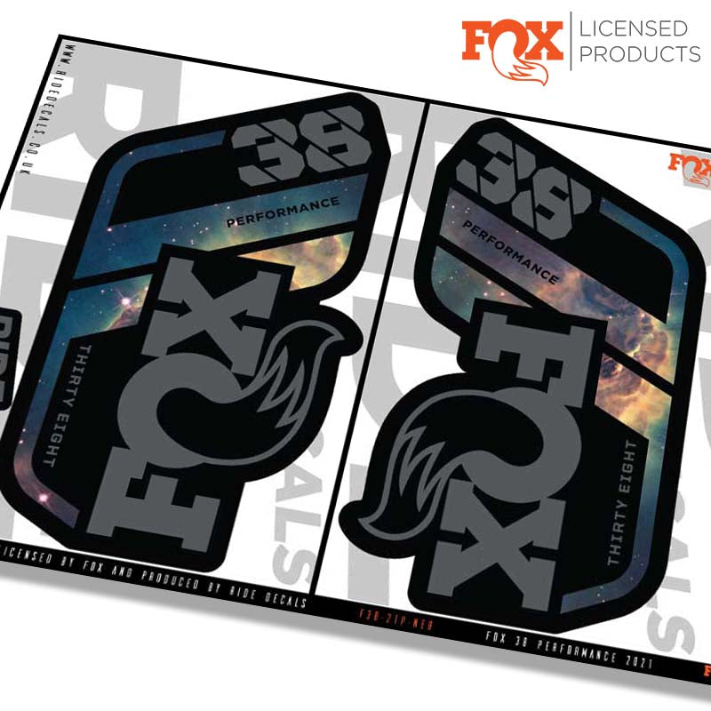 Fox 38 performance fork Stickers- nebula- ride decals
