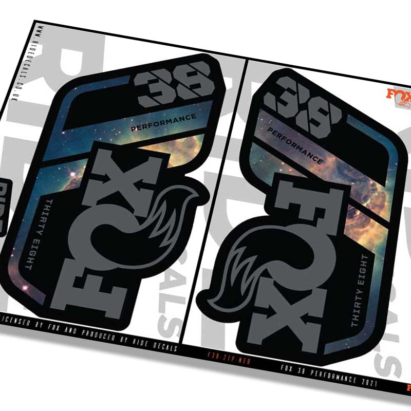 Fox 36 performance fork Stickers- nebula- ride decals